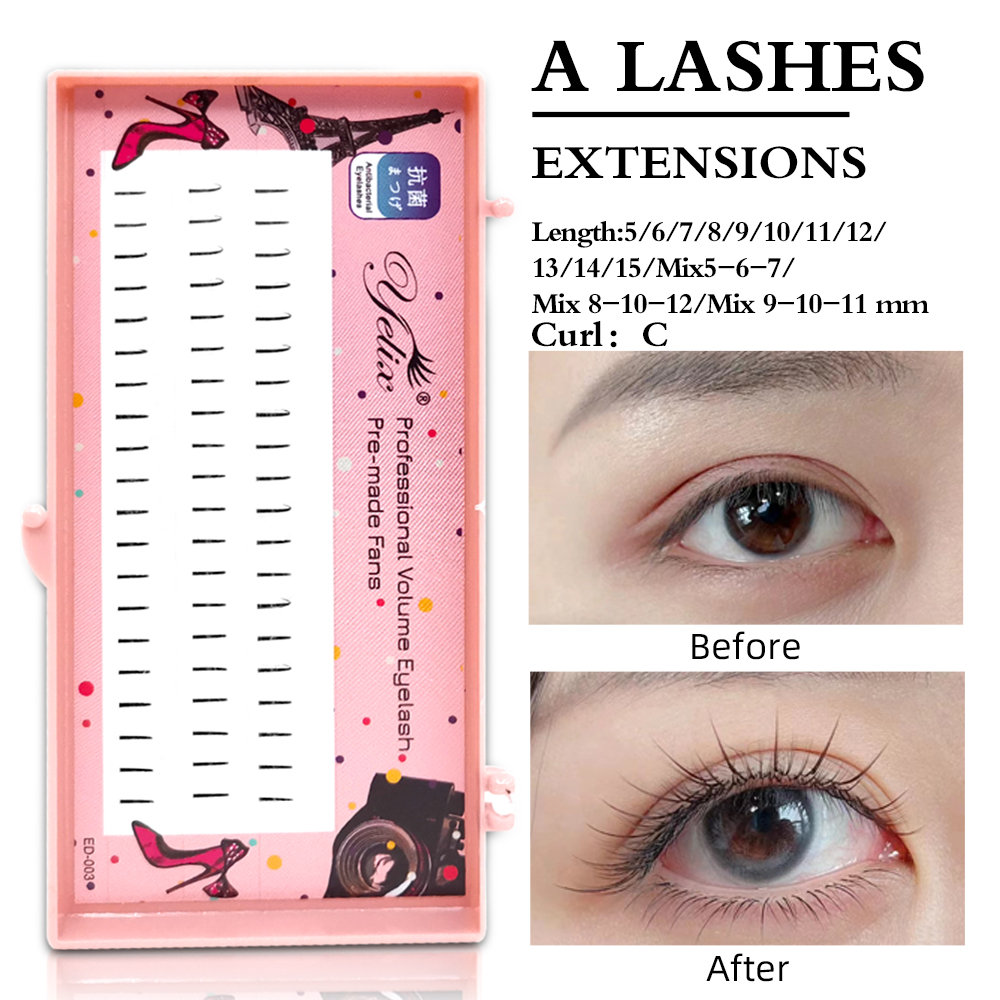 Eyelash Extension Look - ขนตาปลอม Yelix Natural Soft Individual Lashes
