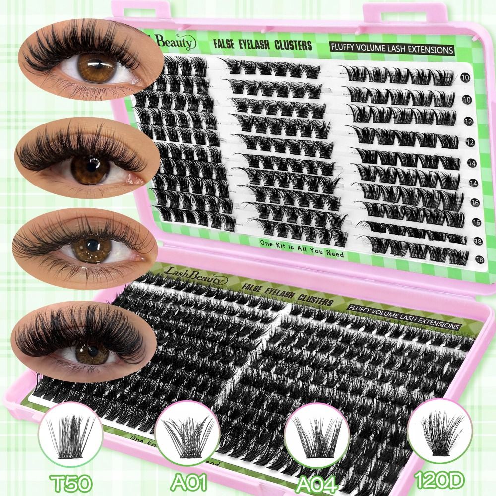 Eyelash Extension Look - ขนตาปลอมแบบธรรมชาติ ติดแน่น ทนนาน ดีไซน์แบบกลุ่ม 3 มิติ
