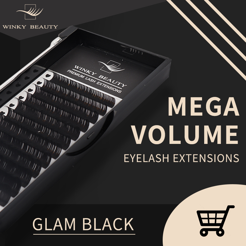 Eyelash Extension Russian Volume - Winky Beauty ปรับแต่งโลโก้ของคุณต่อขนตาส่วนบุคคล Silk Lashes รัสเซียคลาสสิกขนตาสําหรับแต่งหน้า