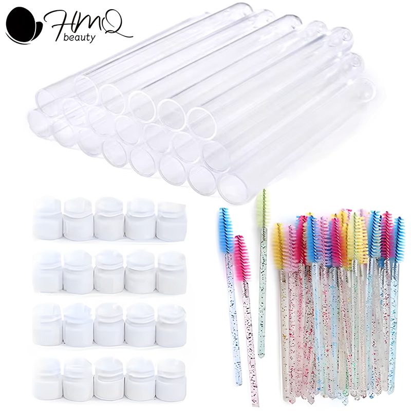 Eyelash Extension Vendor - แปรงขนตาหลอดพร้อมแปรงคิ้วมาสคาร่าแบบใช้ซ้ําได้เปลี่ยนได้ Applicators แต่งหน้าป้องกันฝุ่น Lash Extension อุปกรณ์