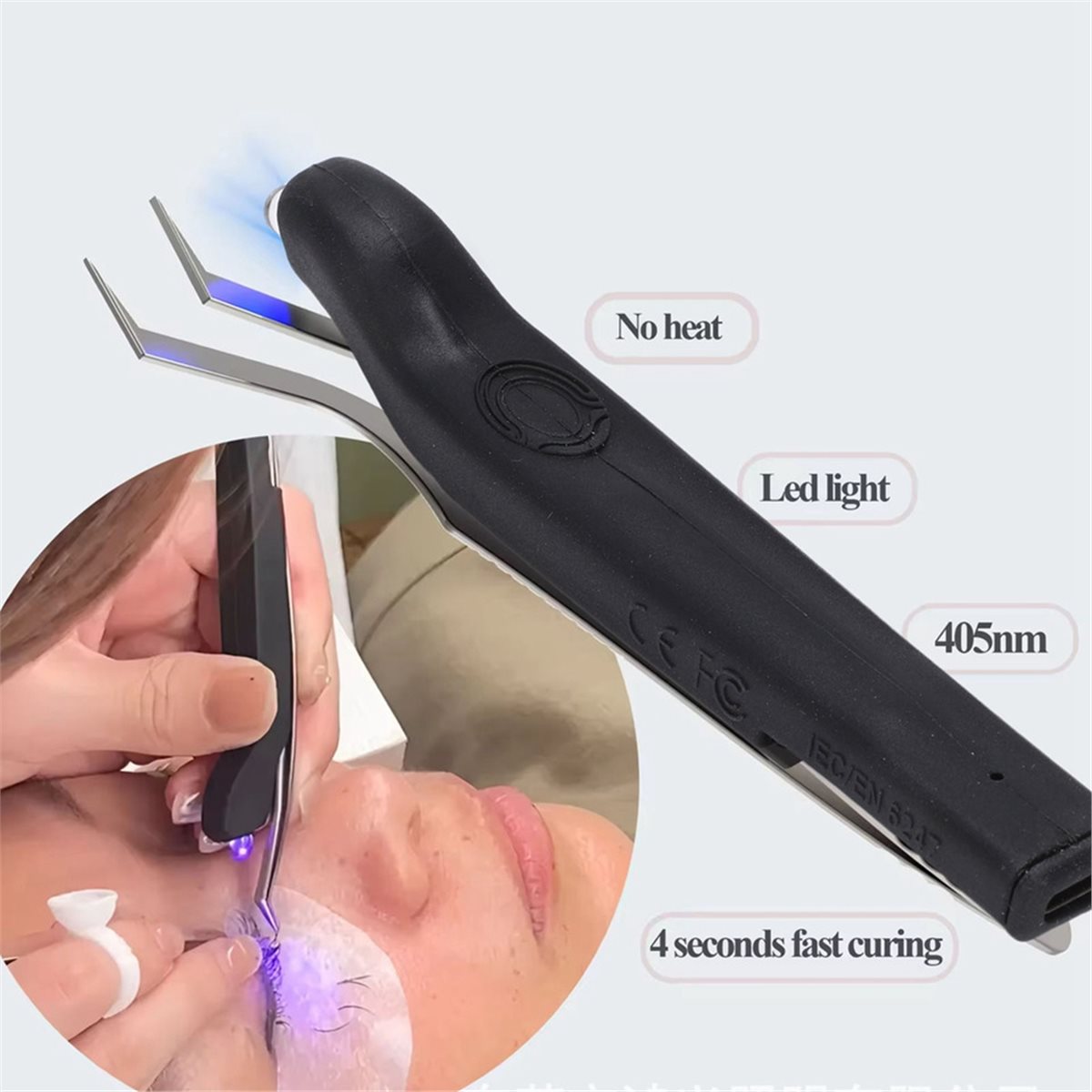 Eyelash Extension Uv - แหนบ UV แบบชาร์จได้ สำหรับต่อขนตา พร้อมโคมไฟสำหรับทำเล็บแบบพกพา โคมไฟต่อขนตาขนาดเล็ก