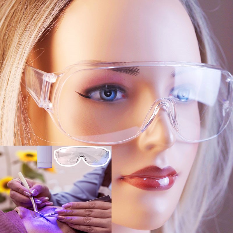 Eyelash Extension Uv - แว่นตาป้องกันรังสียูวีสําหรับขนตาปลอมต่อขนตาความปลอดภัยป้องกันรังสีลมฝุ่นหลักฐาน U Nisex ตาขี่จักรยานเลนส์แว่นตา UV