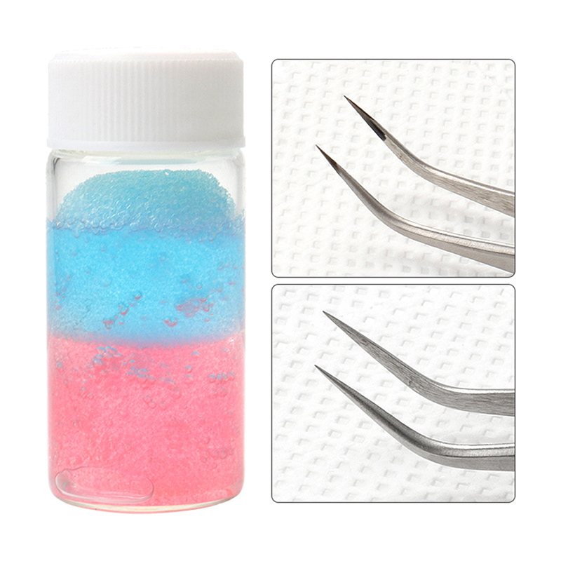Lash Extension Tweezers - ที่ทำความสะอาดที่หนีบขนตาขนตาอุปกรณ์ต่อขนตาอุปกรณ์กำจัดกาวน้ำยาทำความสะอาดขนตาฟองน้ำขัดทำความสะอาด