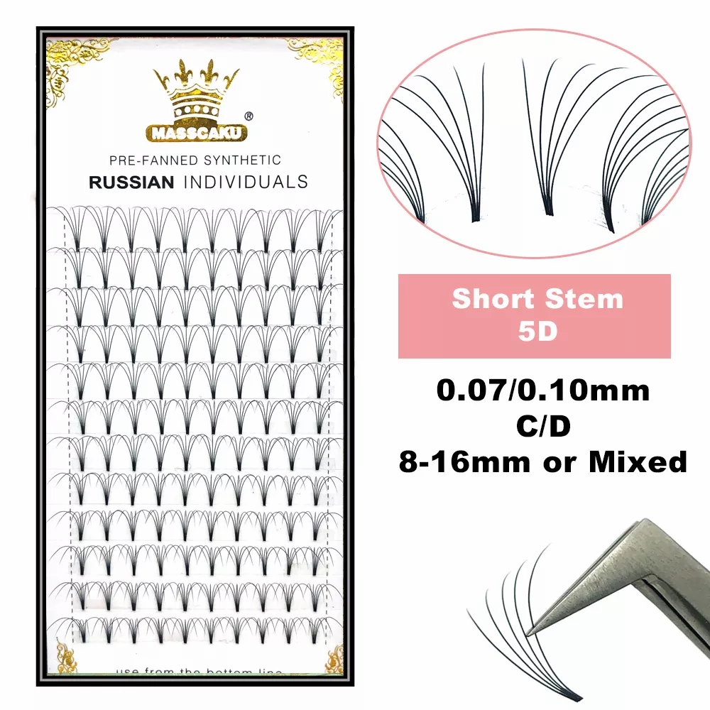 MASSCAKU Premade รัสเซียสั้นขน - Eyelash Extension Russian Volume บทวิจารณ์และราคา