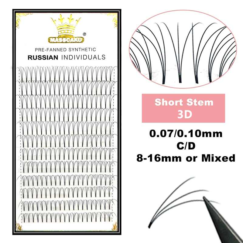 MASSCAKU Premade รัสเซียสั้นขน - Eyelash Extension Russian Volume บทวิจารณ์และราคา