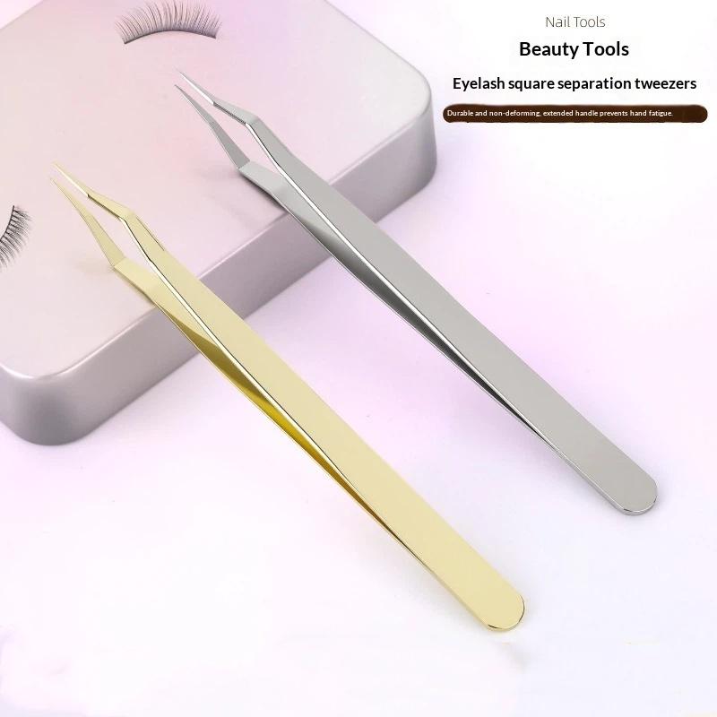 แหนบต่อขนตาสแตนเลส 1 ชุด ด้ามย - Lash Extension Tweezers บทวิจารณ์และราคา