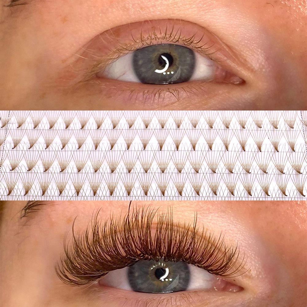ขนตาปลอมแบบพัดสำเร็จรูป 320 ชิ - Eyelash Extension Russian Volume บทวิจารณ์และราคา