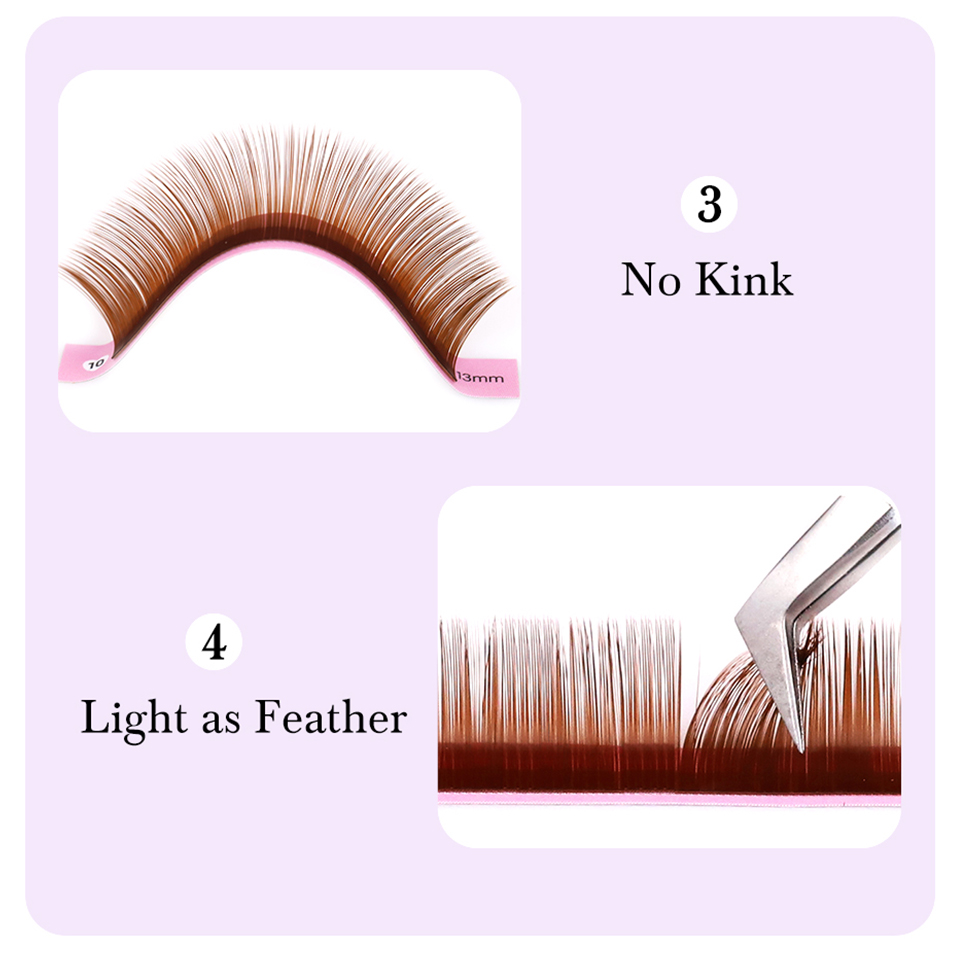 Dark Brown Eyelash Extension 0 - Eyelash Extension Russian Volume บทวิจารณ์และราคา