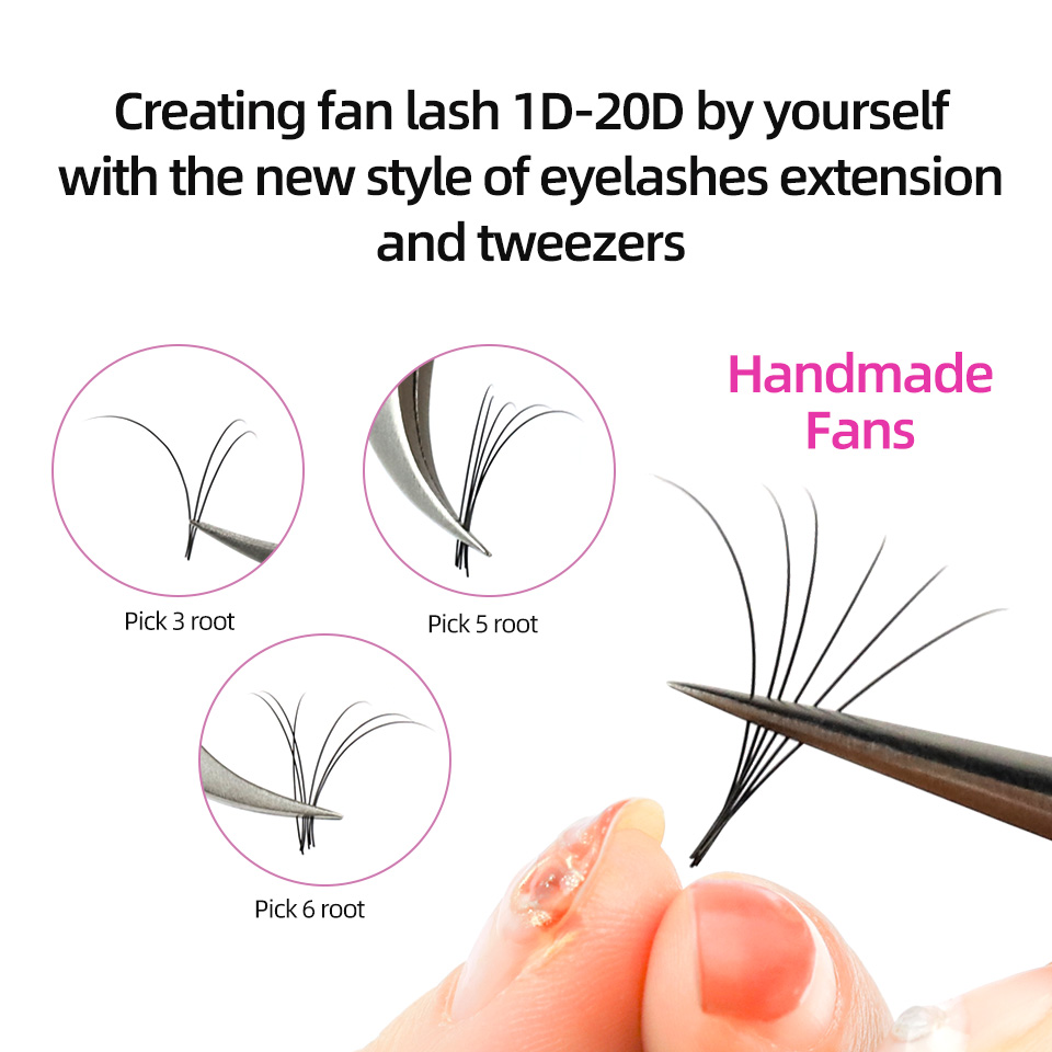 RuJade ขนตาปลอมขนตาปลอมสีดำแบบ - Eyelash Extension Russian Volume บทวิจารณ์และราคา