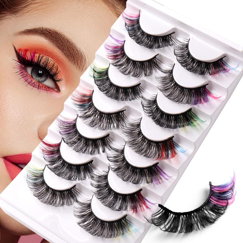 ขนตาปลอมสีสันสดใส 7 คู่ 3 มิติ - Eyelash Extension Russian Volume บทวิจารณ์และราคา