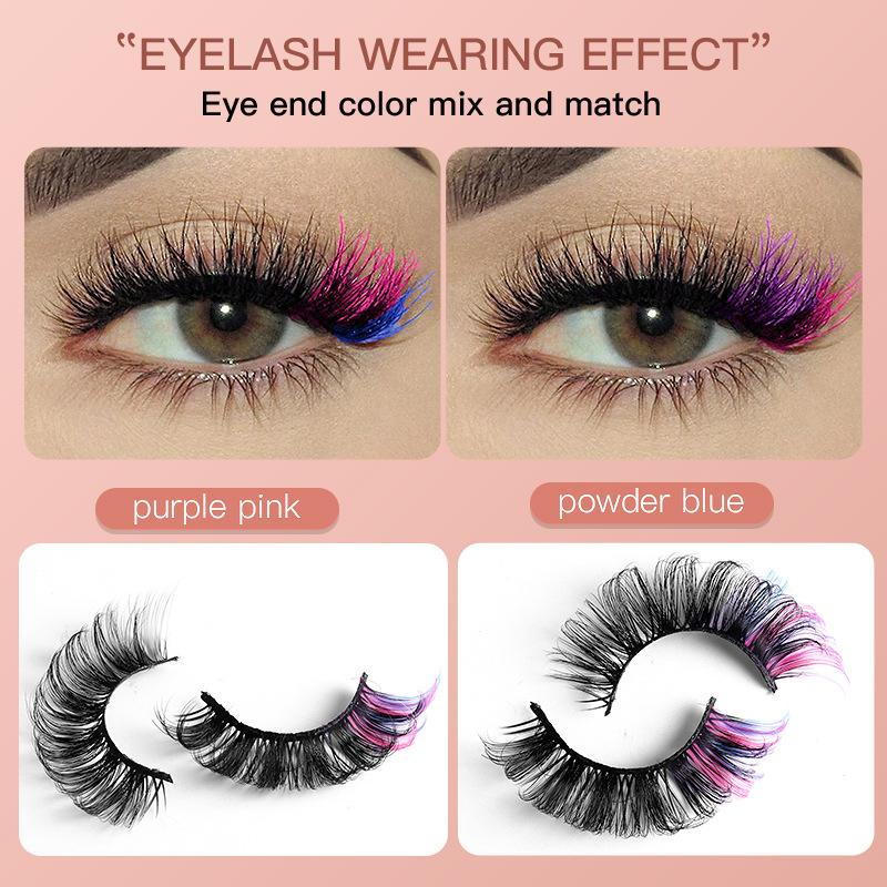 ขนตาปลอมสีสันสดใส 7 คู่ 3 มิติ - Eyelash Extension Russian Volume บทวิจารณ์และราคา